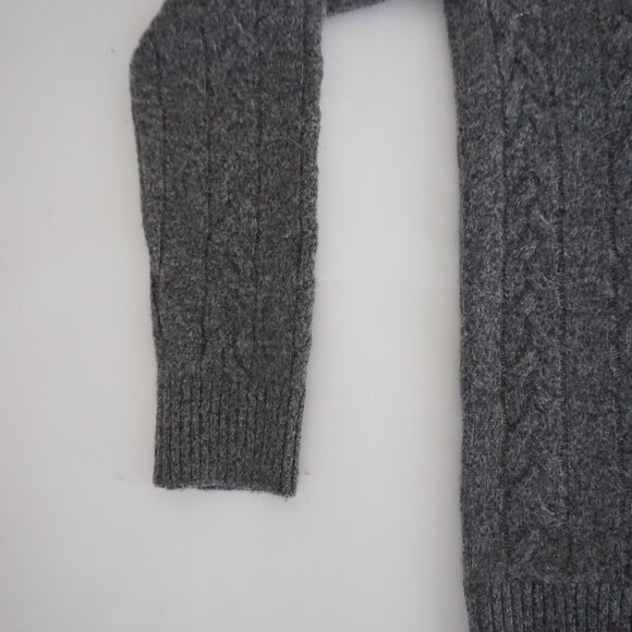 Abercrombie & Fitch Gray Cable Knit Sweater Wool Blend Classic Old Money XL - Picture 7 of 9